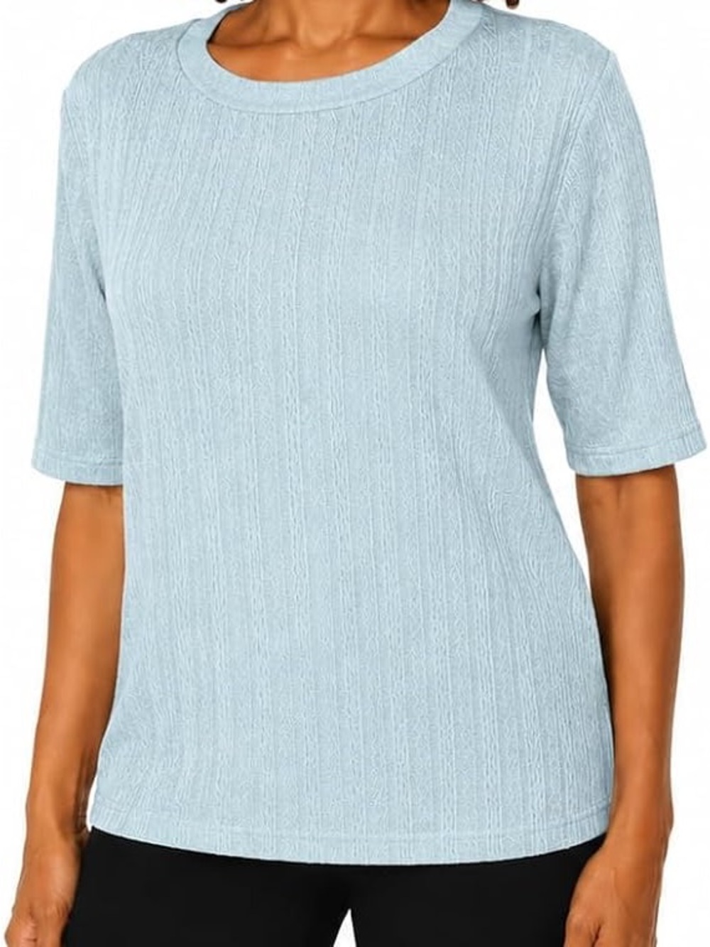 Mario Serrani Women's Elbow Sleeve Textured Top